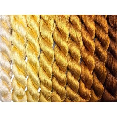 Imagem de RUSHIGUAN 100% pura natureza amoreira fio de seda acessório de joias flores artificiais ponto cruz bordado fio diy kits de costura 9 cores gradientes 110 m cada (27)