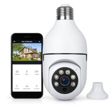 Imagem de Câmera Segurança Lâmpada IP WiFi Full HD 1080p com Visão Noturna Infravermelho 1080P, Bivolt, Detecção de Movimento, Áudio Bidirecional, Prova D'água Giratória