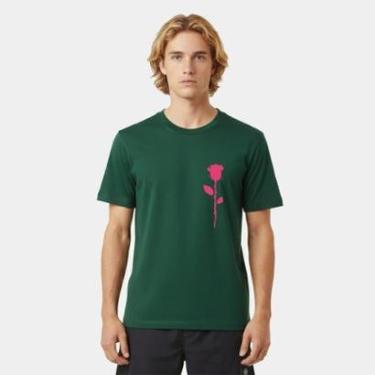 Imagem de Camiseta Masculina Algodão Premium Skate Surf Praia Streetwear BOTÃO DE ROSA-Masculino