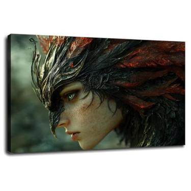 Imagem de Raven Poster Nature Beak Canvas Prints Woman Wall Art For Home 1 painéis Decorações com moldura 91.4 cm x 61.0 cm