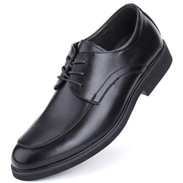 Imagem de Calçado social masculino Marino Oxford – Sapatos masculinos de couro formal, Black - Lace Up, 8.5