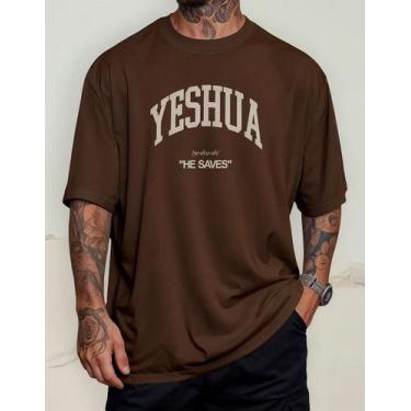 Imagem de Camiseta Oversized Religiosa Cristã Estampa Yeshua  - CHS Confecções, 