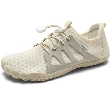 Imagem de WateLves Water Shoes – Meia aquática masculina de secagem rápida para uso ao ar livre para natação, praia, piscina, caminhadas, surfe, caminhada, Bege claro, 5.5 Women/4 Men