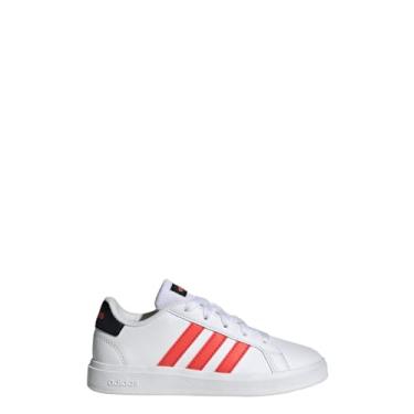 Imagem de adidas Tênis infantil Grand Court 2.0, Branco nuvem/vermelho brilhante/preto central, 15
