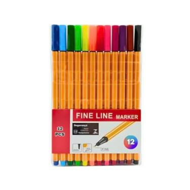 Imagem de Kit Canetas Fineliner Coloridas Ponta Fina 0.4mm para Desenho e Escrita com Tintas Vibrantes, Secagem Rápida, Ergonômicas, Linha Premium (12)