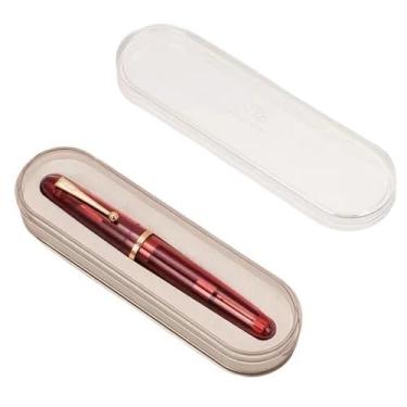 Imagem de MURVE Caneta-tinteiro acrílica transparente, caneta giratória, ponta de 40 mm, papelaria, material escolar, conversor de tinta de alta capacidade (03, F (aproximadamente 0,5 mm))