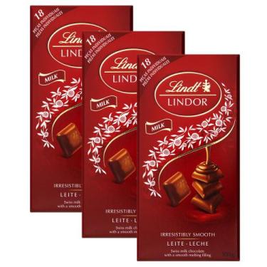 Imagem de Kit 3 Chocolate Lindt Lindor ao Leite com Recheio Cremoso 100g