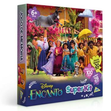 Imagem de Brinquedo Super Kit Encanto Disney Com 3 Jogos Quebra Cabeça + Dominó 
