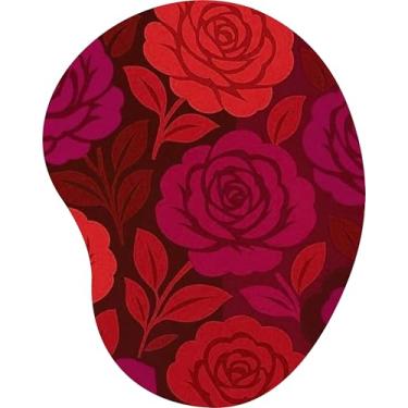 Imagem de Mouse Pad Ergonômico Gota Rosas Vermelhas e Bordô Fundo Escuro