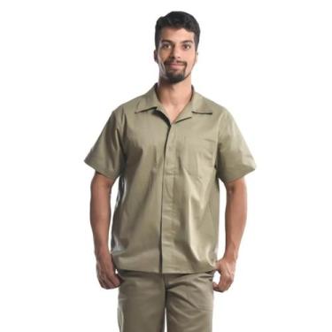 Imagem de Camisa Profissional Trabalho Pesado Modelo aberto Mangas Curtas Botões