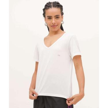 Imagem de Blusa Feminina Fitness Básica Marisa-04007, Branco, G