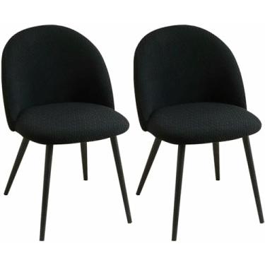 Imagem de Conjunto de 2 capas para cadeiras de sala de jantar, capas protetoras para cadeiras com encosto curvo e sem braços, ideais para cozinha, escritório e sala de estar.