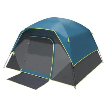 Imagem de Barracas de acampamento para 4 pessoas, à prova d'água, configuração rápida, fácil, dobrável, para atividades ao ar livre, trilhas, família (azul escuro)