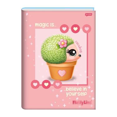 Imagem de Caderno Brochura Pequeno 1/4 Capa Dura 80 Folhas Fluffyline Jandaia Estampa 3