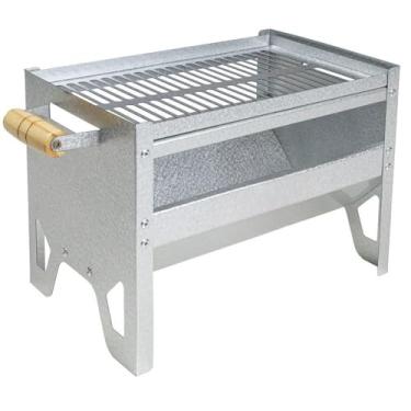 Imagem de Churrasqueira Portátil a Carvão Compacta 35cm com Grelha Removível Ideal para Camping Pesca e Churrasco