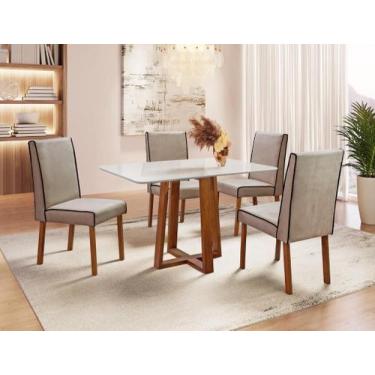 Imagem de Sala de Jantar Madeira 160x80 4 Cadeiras Pedro Art Salas