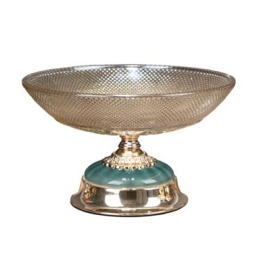 Imagem de Bandejas de frutas de vidro cristal, bandejas de servir, travessas de sobremesa, tigelas de frutas, pratos de bolo, tigelas de lanche, cestas de frutas