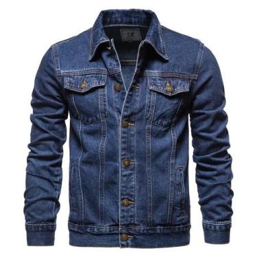 Imagem de Jaqueta Jeans Masculina Slim Fit Outono 2025 Vintage Casual Motoqueiro
