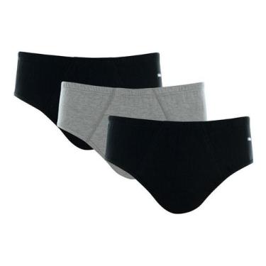 Imagem de Cueca Slip Mash Ref. 010.20 - Kit Com 3, P, Cinza claro, Preto, Preto