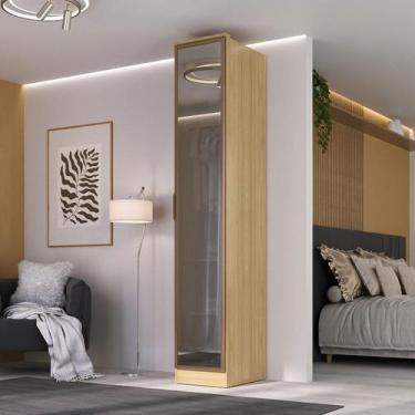 Imagem de Guarda Roupa Modular 41cm 1 Porta Reflecta e Led 100% MDF - Mambel Q, 