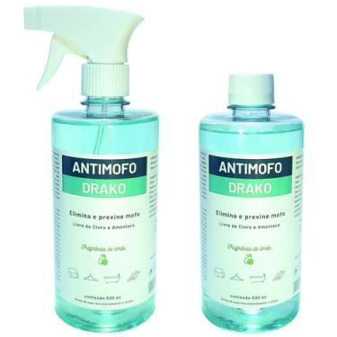 Imagem de Antimofo mata mofo Drako 1 Borrifador 500ml E Refil 500ml Aroma Limão