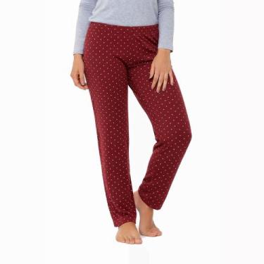 Imagem de Calça Avulsa Feminina Pijama Malwee 1000125064 - Poá, Vermelho, M