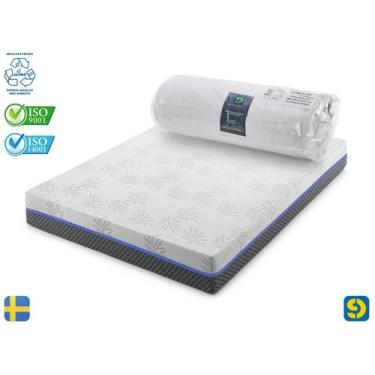 Imagem de Colchão Casal De Molas Ensacadas 138x188x20cm D33 SDB Colchões, Azul, 