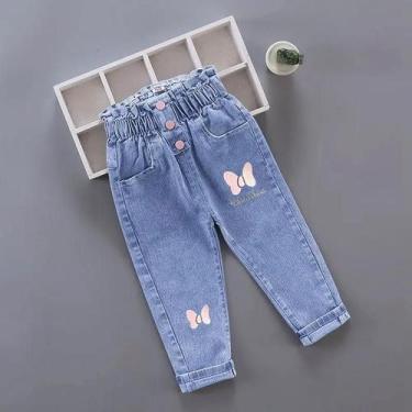 Imagem de Calças Jeans De Inverno Com Pelúcia Para Bebês Meninas E Crianças Pequ