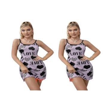 Imagem de Camisola Sexy De Verão Para Mulheres, Saia Curta Com Estampa De Cartoo