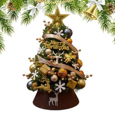 Imagem de Árvore de Natal de mesa - decoração realista com ornamentos - árvore de mesa de Natal | para escritório, mesa, casa, quarto, férias, família, festivos, clientes