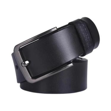 Imagem de Cinto Masculino De Couro Genuíno De Luxo Com Fivela Vintage Para Jeans