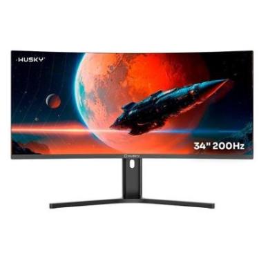 Imagem de Monitor Gamer Curvo Husky Boreal 34", WQHD, Ultrawide, 200Hz, 1ms, Adaptive Sync, DisplayPort e HDMI-Unissex