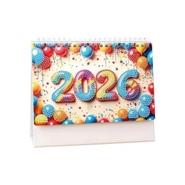 Imagem de Calendário de mesa, calendários de pintura de strass de mesa, agenda 2026, para uso interno, escritório, família, mesa, amigos, casa, escola, mulheres, decoração diária