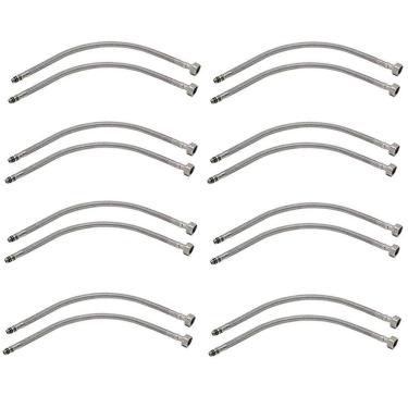 Imagem de Engate Rabicho Par 80cm Torneira Monocomando Kit 8 Unidades Agua Quente Fria