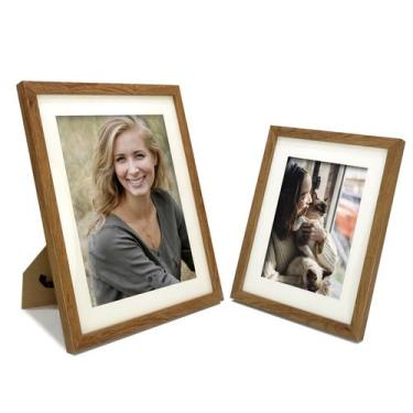 Imagem de Kit 2 Porta Retratos Fotos 15x20 e 20x25 Madeira Paspatur - MultiArt