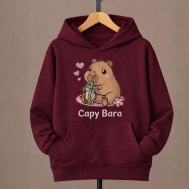 Imagem de Moletom Canguru Infantil Estampa Capy Bara 1032 Moderno Estiloso Tendê