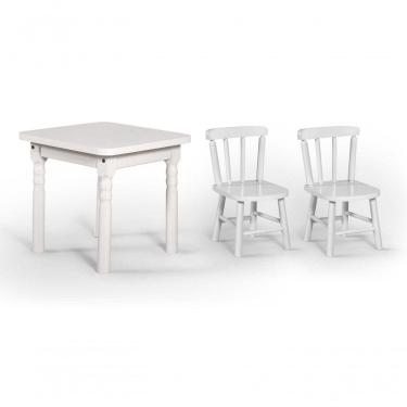 Imagem de Conjunto Mesinha Infantil Branca Com 2 Cadeiras Kids Branca