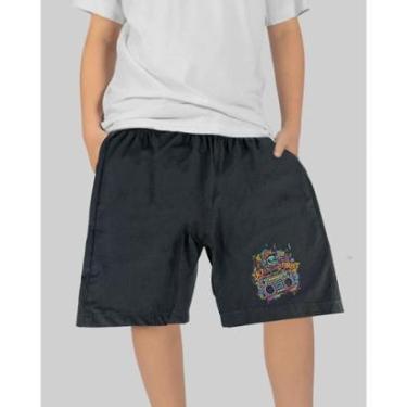 Imagem de Bermuda DR7 Street Tactel Infantil DJ - Chumbo-Unissex