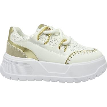 Imagem de Tênis Feminino Casual Dia a Dia Passeio Trabalho Street Urban Style Com Detalhes Metalizados Ramarim 2576233