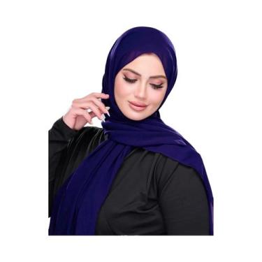 Imagem de Hijab Muçulmano De Cor Sólida Em Chiffon Bolha, Lenço Feminino Islâmic