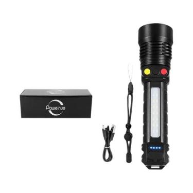 Imagem de Lanterna Recarregável De 3 Cores Com Zoom, Alta Potência, Luz Branca, 