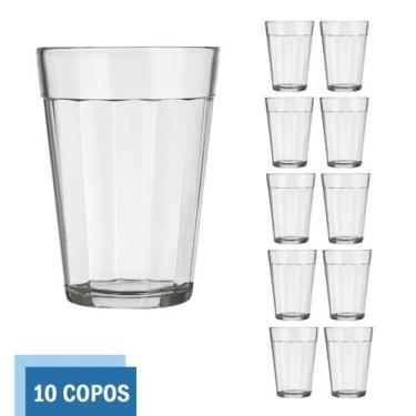 Imagem de Kit 10 Copo Americano Vidro Cerveja 300ml Transparente Nadir - NADIR F