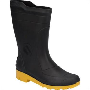 Imagem de Bota Galocha Grendene Preto/Amarelo Cano Medio N.38, Preto, 38