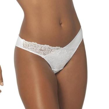 Imagem de Calcinha Transpassada DeMillus 53355 Com Renda, P, Branco