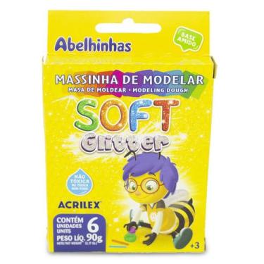 Imagem de Massinha Modelar Soft 90g 06 Cores Glitter Acrilex - 07360