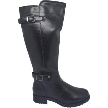 Imagem de Bota Feminina Montaria Casual Dia a Dia Passeio Cano Alto Salto Baixo Bico Redondo Conforto Mooncity 72135