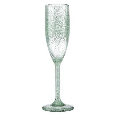 Imagem de Taça Champagne Acrílico Bolhas Degradê Verde 296ml - ENTRECASA