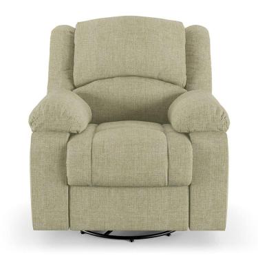 Imagem de Poltrona Do Papai Reclinável Sala De Cinema Barcelona Glider Manual Giratória Massagem Usb Linho Bege