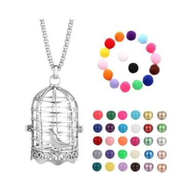 Imagem de Colar Difusor De Óleos Essenciais Para Aromaterapia, Design Gaiola De 