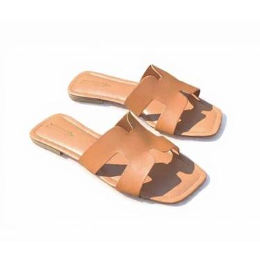 Imagem de sandalia rasteirinha feminina H moderna lançamento blogueira - butterf